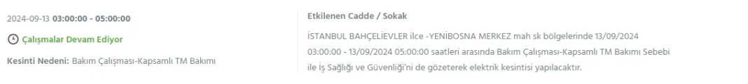 İstanbullular dikkat: BEDAŞ'tan13 Eylül cuma için elektrik kesintisi duyurusu 9